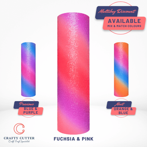 Sparkle Rainbow Vinyl - Fuchsia & Pink