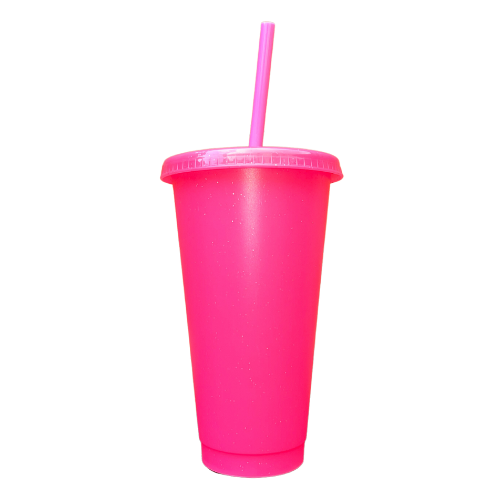 Solid Glitter Cold Cup Pink
