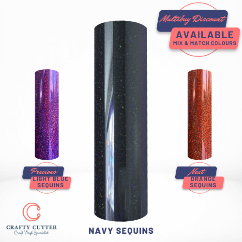 Holographic HTV MR - Navy Sequins