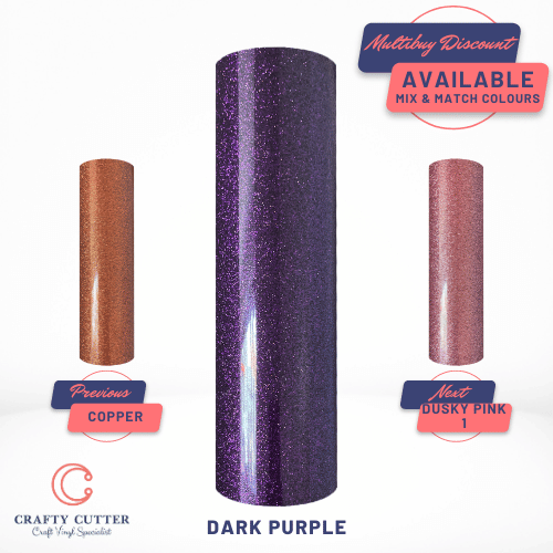 Glitter Heat Transfer Vinyl Iron On MR - Dark Purple
