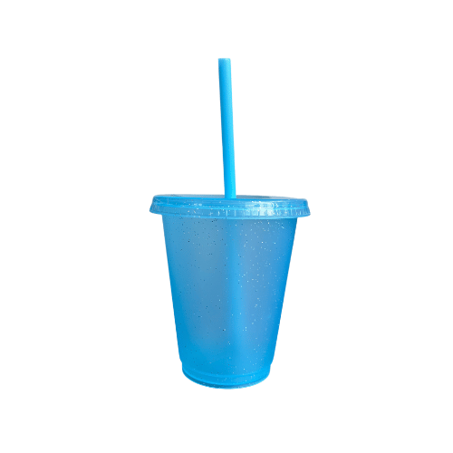 16oz Cold Cup Glitter Colours - Light Blue