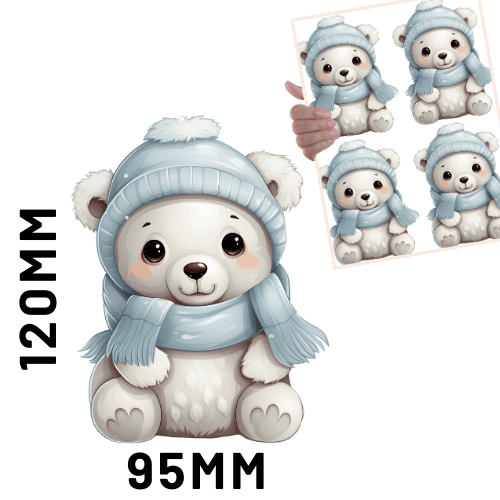 Christmas DTF - Cute Polar Bear 1 x4