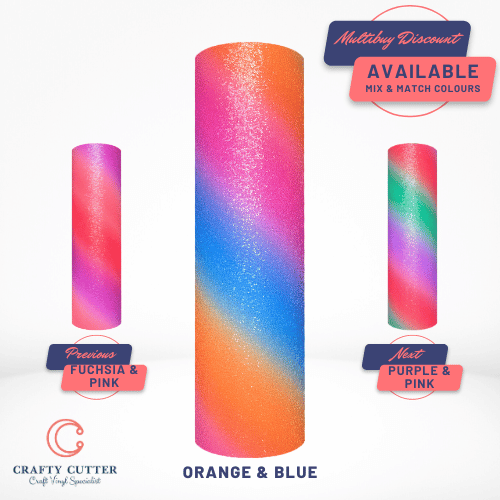 Sparkle Rainbow Vinyl - Orange & Blue