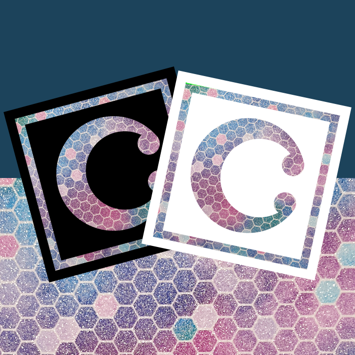 Printed Pattern Glitter Card Honeycomb Multi