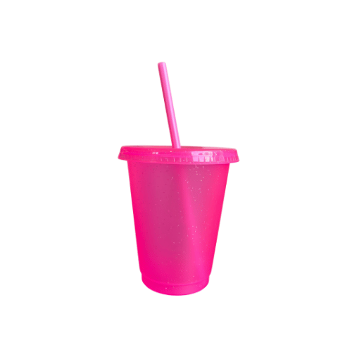 16oz Cold Cup Glitter Colours - Pink