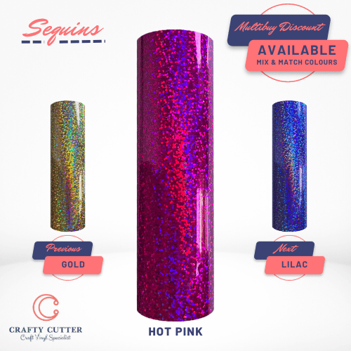 Holographic Sparkle - Sequins Hot Pink