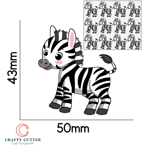 PreCut Stickers Animal zebra x12