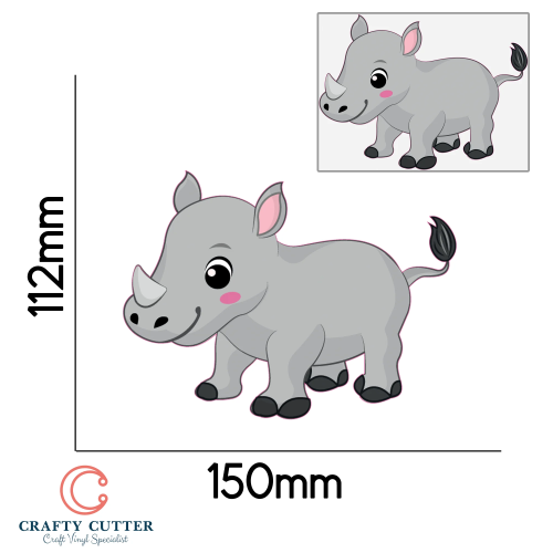 PreCut Stickers Animal rhino x1