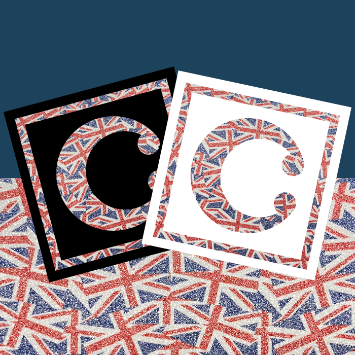 Countries Flags Patterned Glitter Card Union Jack