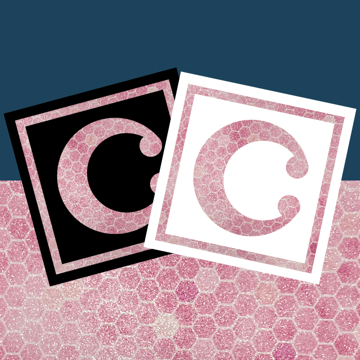 Printed Pattern Glitter Card Honeycomb Pink