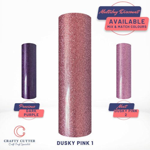 Glitter Heat Transfer Vinyl Iron On MR - Dusky Pink 1