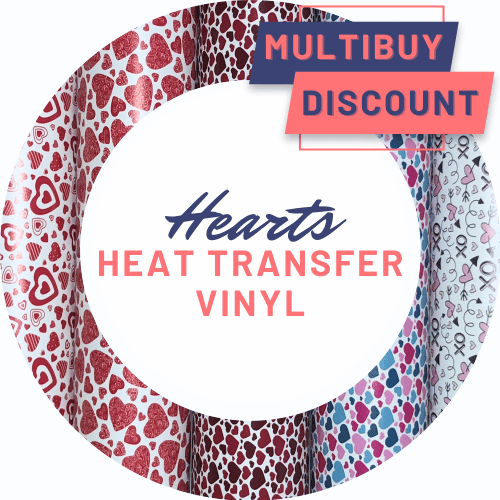 Printed Pattern Vinyl HTV Iron On Hearts Main
