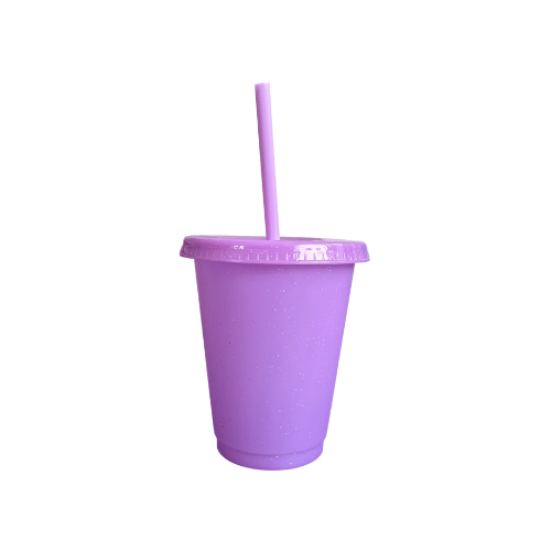 16oz Cold Cup Glitter Colours - Solid Purple