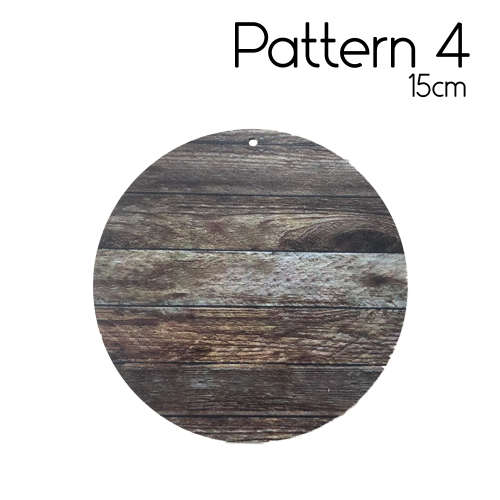 Circular Wooden Plaque 15cm Pattern 4