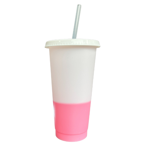 Colour Changing Cold Cup - White - Pink