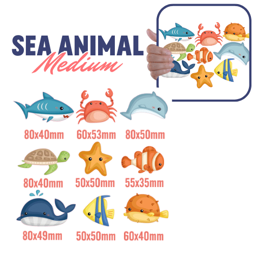 Sea Animal Stickers 1 Med