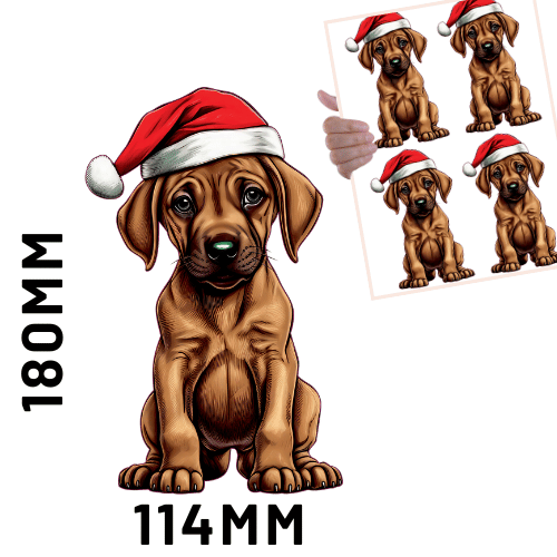 Christmas DTF - Cute Dog 1 x4