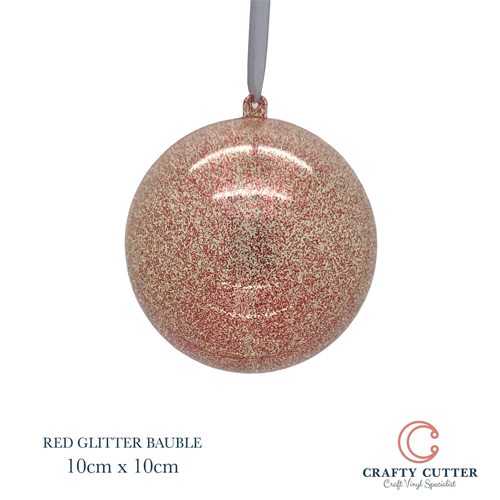 Glitter Acrylics Bauble Red