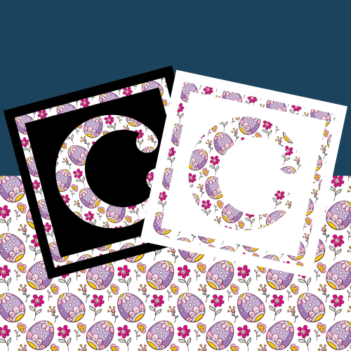 Printed Pattern Self Adhesive Vinyl Easter eggs and flowers