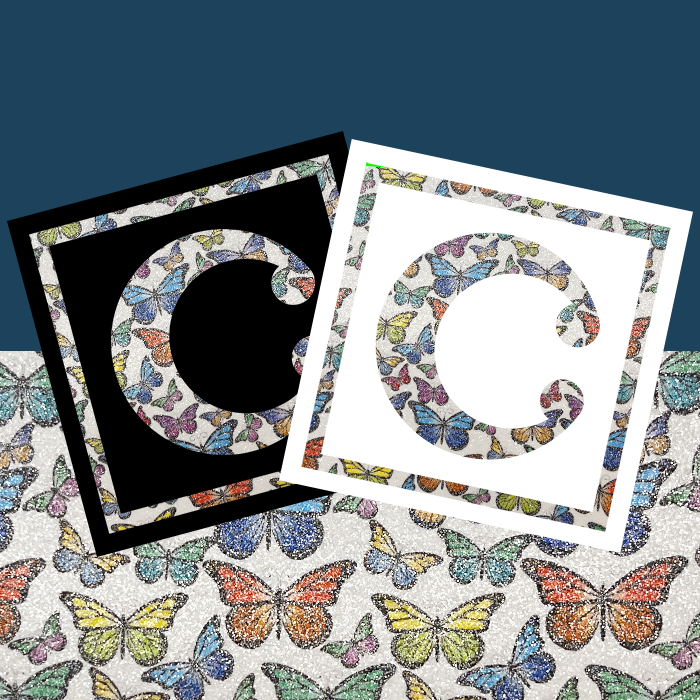 Printed Pattern Glitter Card Multi Butterflies 2