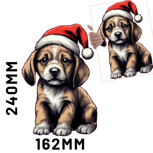 Christmas DTF - Cute Dog 2 x1