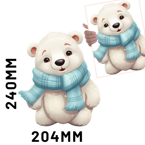 Christmas DTF - Cute Polar Bear 2 x1