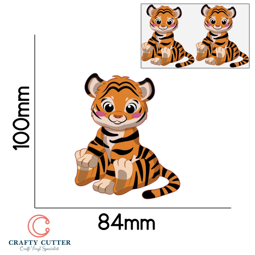 PreCut Stickers Animal tiger x2