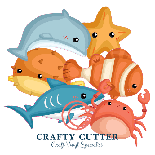 Pre Cut Stickers Sea Animals Main