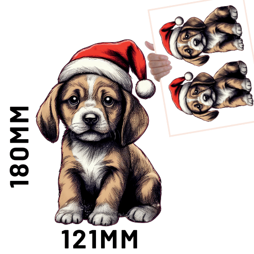 Christmas DTF - Cute Dog 2 x2