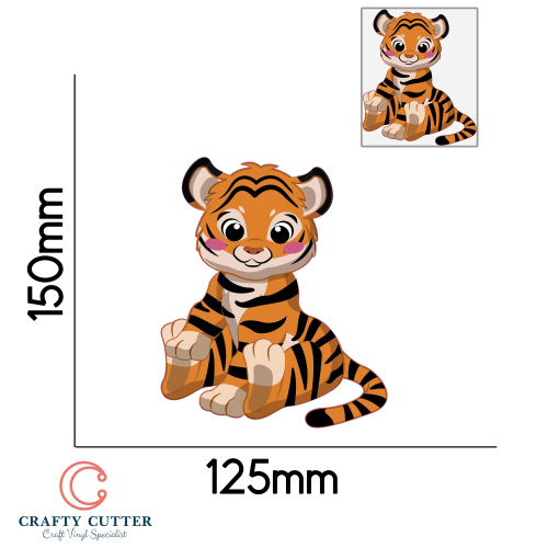 PreCut Stickers Animal tiger x1