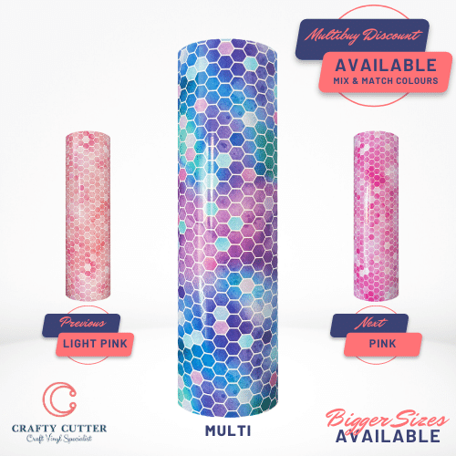 Printed Pattern Self Adhesive Vinyl Honeycomb - Multi