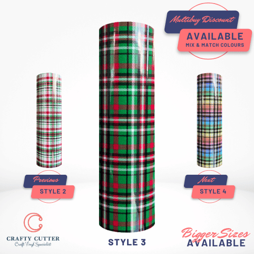 Printed Pattern Self Adhesive - Tartan 3