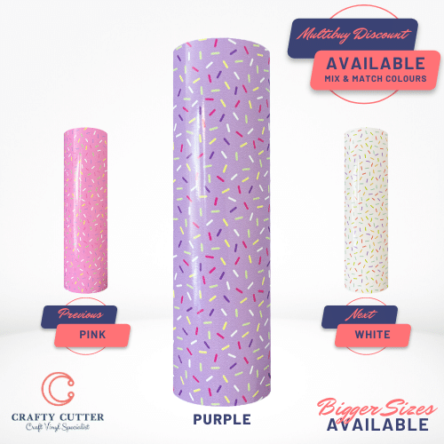 HTV Printed Patterned Vinyl - Sprinkles - Purple
