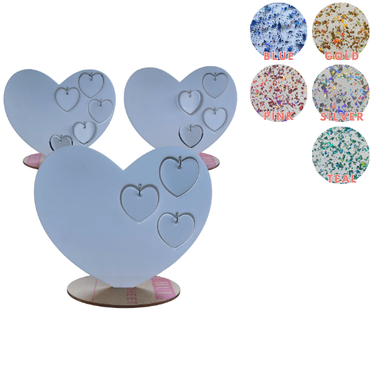 Heart with Stand Glitter Flake