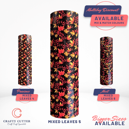 Patterned HTV - Autumn - Mixed Leaves 5