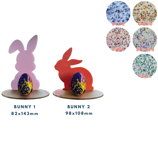 Easter With Stand - Glitter Flakes Colours