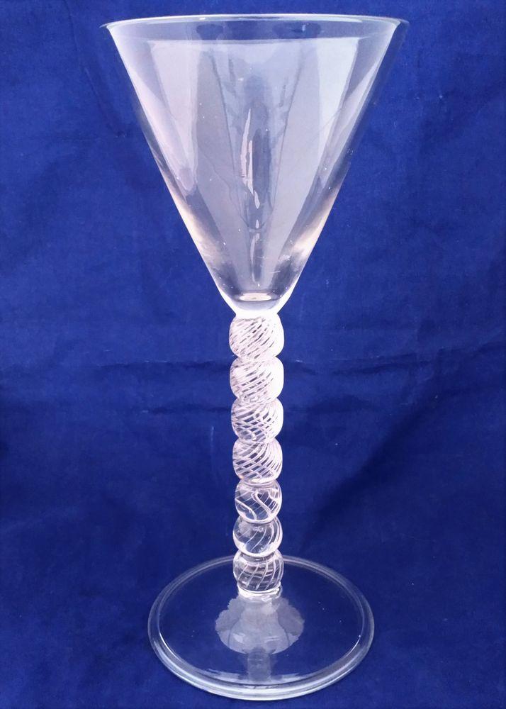 Georgian Style Air Twist Bobbin Stem Light Baluster Glass Antique 1890 AF