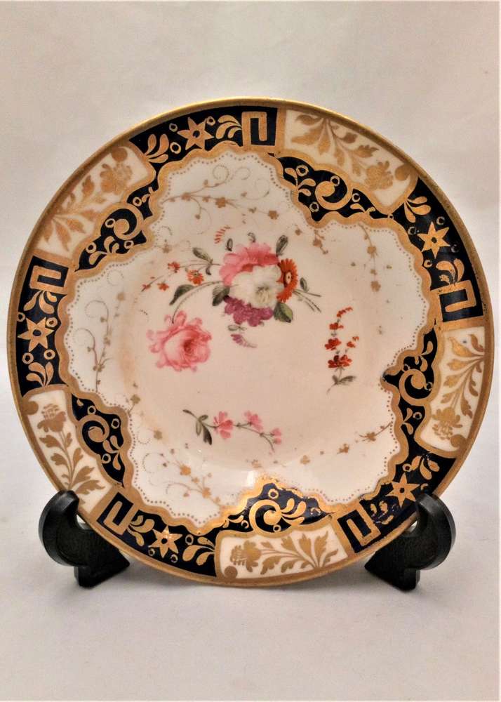 Antique Regency Porcelain Hand Painted Saucer Pattern 812 attributed to Yates circa 1820