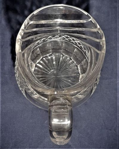 Antique Regency Lead Crystal Cut Glass Water Jug Anglo-Irish circa 1820 - relief diamond body & swag cut lip - 1 pint capacity 14.5 cm high 1 kg