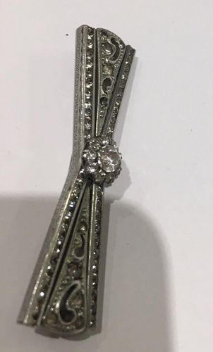 Art Deco German Machine Age Diamante Brooch Pin Poss Schreiber and Hiller c 1930