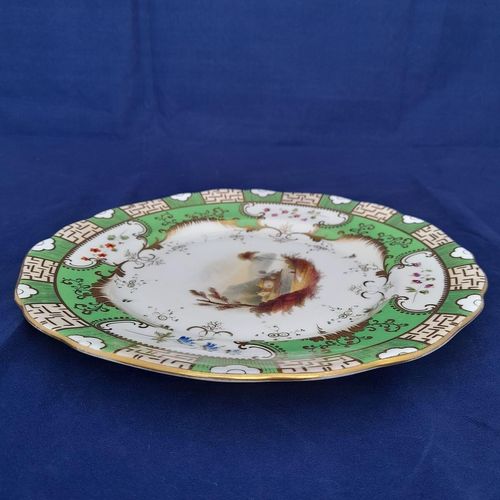 Edge view left - Antique Alcock  Porcelain dessert plate - Pattern 2/2253 Topographical scene circa 1830