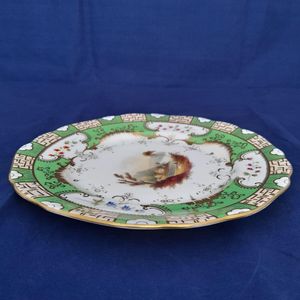 Edge view left - Antique Alcock  Porcelain dessert plate - Pattern 2/2253 Topographical scene circa 1830