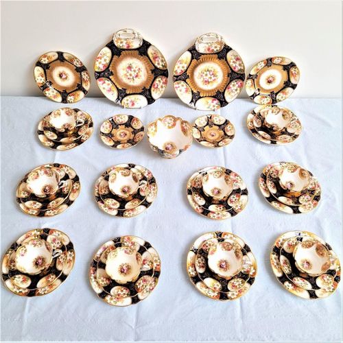 Tea set set out as trios