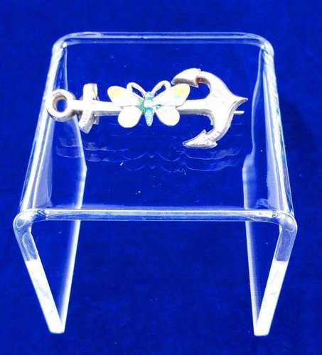 Antique Silver and Enamel Anchor and Butterfly Brooch Adie and Lovekin 1918-19