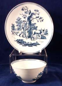 Liverpool Porcelain Philip Christian Blue and White Tea Bowl & Saucer ca 1770