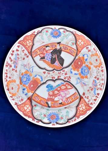 Antique Japanese Porcelain Hichozan Shinpo-sei Plate Hand Painted Meiji c 1880