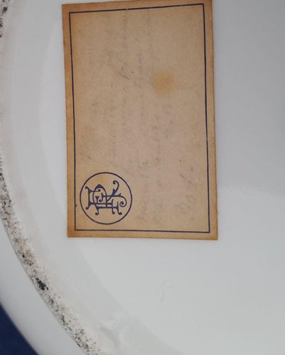 An antique Bacchus Handled dome lidded KPM Berlin Porcelain Punch Bowl with hand painted scenes based upon William Hogarth's satirical engravings and Deutsche Blumen, underglaze blue sceptre mark circa 1830 26.5 cm diameter 30.5 cm high.