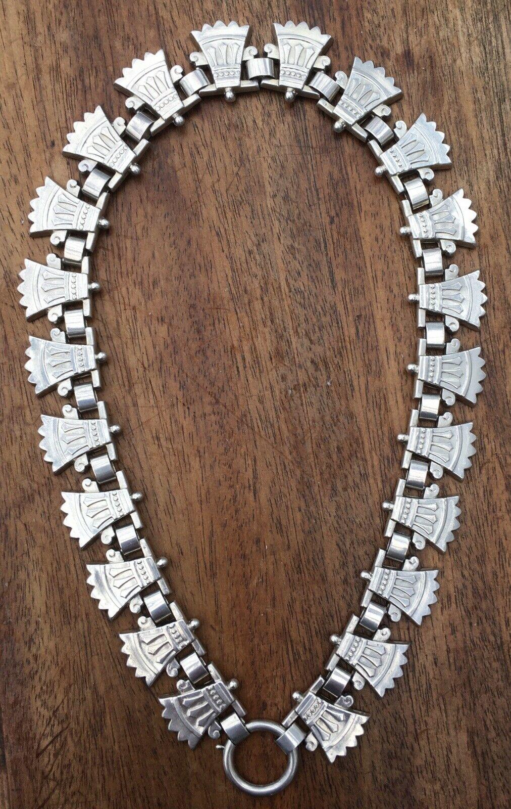 Antique Aesthetic Movement Silver Plated Collar Book Chain Locket Chain circa 1870