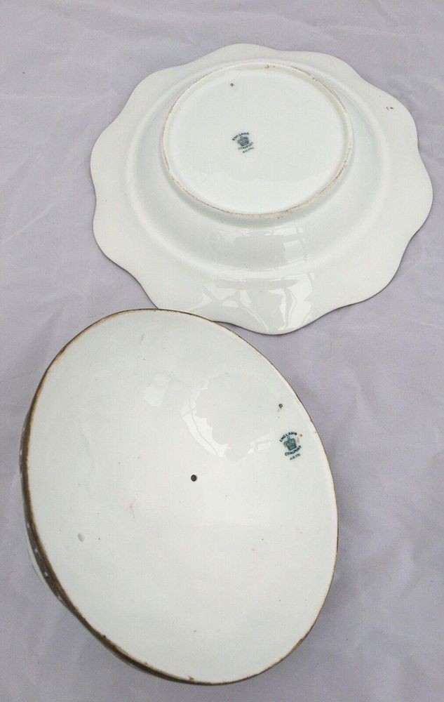 Antique Edwardian Coalport Porcelain Muffin Dish Indian Tree Pattern c 1910