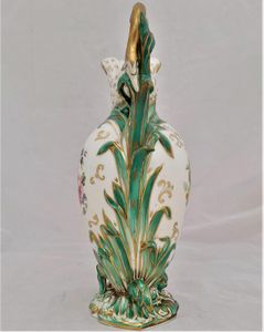 Antique Regency Daniel & Son Porcelain Swan lipped Vase Ewer or Jug Hand Painted Botanicals circa 1825. Made by Henry & Richard Daniel Shelton Staffordshire. 242mm high weighs 516 grammes unpacked.